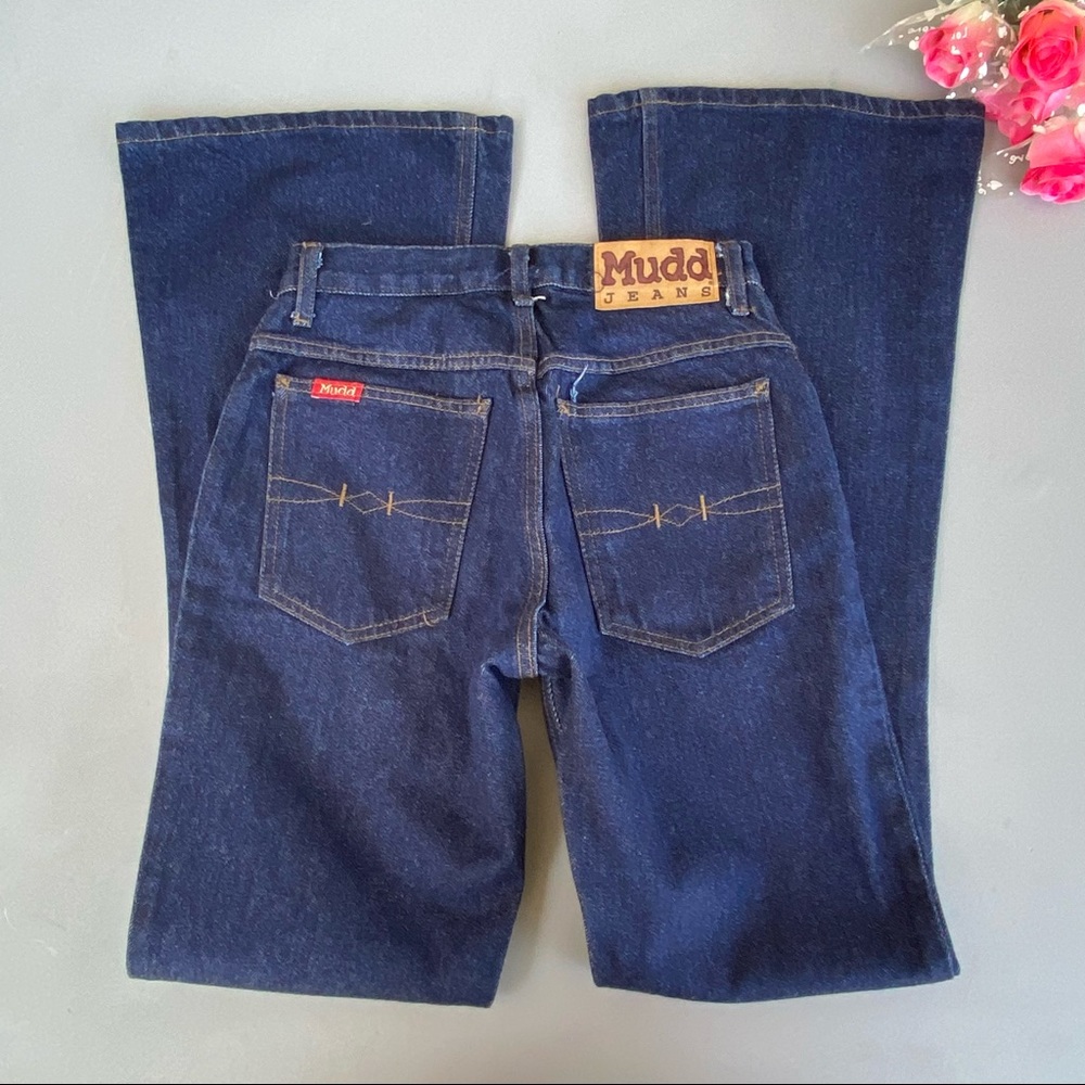 MUDD DARK WASH Y2K BELL BOTTOMS JEANS SIZE 24